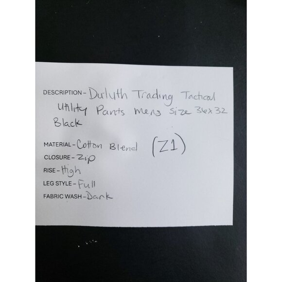Duluth Trading Co Tactical Utility Pants Mens Size 36x32 Black - Picture 10 of 10